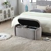 Sapphtopaz Storage Ottoman Oval Corduroy Bench with Upholstered Modern Ottoman with Storage Entryway Bench for Living Room, Bedroom, Entryway - 3 of 4