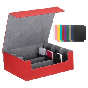 Unique Bargains Leather Magnetic Closure Trading Card Storage Box with 10 Pcs Dividers - 1 of 4
