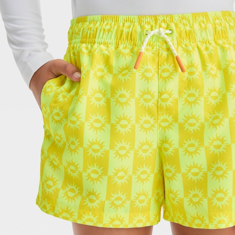 Boys&#39; Sun Printed Swim Shorts - art class&#8482; Yellow, 3 of 5