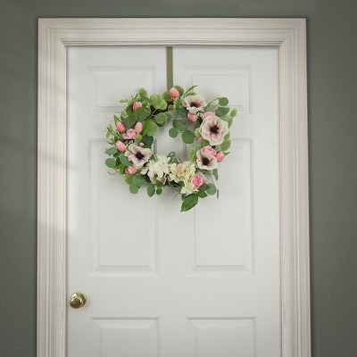 22" Pastel Hydrangea Tulip Eucalyptus Spring Wreath