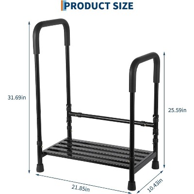 Step Stool with Dual Handle and Non-Skid Platform Duty 450 Lbs Capacity Height Adjustable Heavy Duty Steps Foot Stool