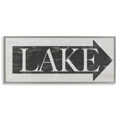 Stupell Industries Distressed Lake Arrow Sign, 24" x 10"