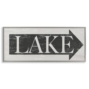 Stupell Industries Distressed Lake Arrow Sign, 24" x 10" - 1 of 4