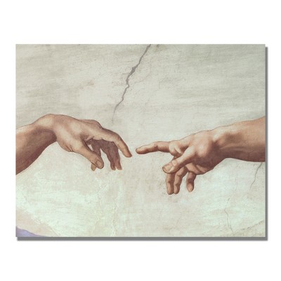 Trademark Fine Art -Michelangelo 'Hands of God' Canvas Art