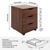 NicBex 3-Drawer Vertical File Cabinet with Lockable Wheels,Mobile Filing Cabinet Under Desk for Home Office Storage - 2 of 4
