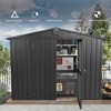 Syemin Deck Boxes Durable, Horizontal Compact Storage Shed for Garden, Backyard, Patio, Closet Deck Box, Black, 98.74"*75.43"*74.49" - 3 of 4