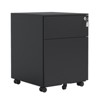 Metal Mobile File Cabinet with Lock, Under Desk Filing Storage Cabinet, Rolling Filing Storage Cabinet For Home Office Study Room Black 3 - 2 of 4