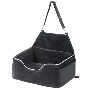 VEVOR Dog Car Seat, Dog Booster Seat for Car with A Storage Pocket, Pet Car Seat with Clip-On Safety Leash, Sponge Filling, Dog Car Bed - 1 of 4