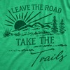 Mens Funny T Shirts Leave The Road Take The Trails Sarcastic Hiking Graphic Novelty Tee For Men - Crazy Dog Men's T Shirt For Campers - 2 of 4