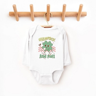 The Juniper Shop Shamrock And Roll Baby Long Sleeve Bodysuit