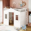 NicBex Full Size Loft Bed Classic House Shape Pine Bunk Bed Frame with Windows, Ladder and Full Length Guardrail, No Box Spring Required - 2 of 4