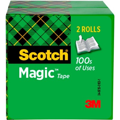 Scotch 810 Magic Tape, 0.50 x 1296 Inch, Matte Clear, pk of 2