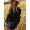 Women's Fall Casual Half Zip Hoodie Long Sleeve Oversized Pullover Sweatshirt - 2 of 4