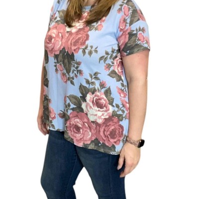 Women's Floral Sharkbite Tee - honeyme