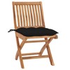 vidaXL Patio Chairs 2 pcs with Black Cushions Solid Teak Wood - 2 of 4