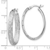 Black Bow Jewelry 4mm Diamond-Cut Sterling Silver Oval Hoop Earrings, 30mm (1 1/8 in) - 4 of 4