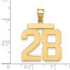 Black Bow Jewelry 14k Yellow Gold, Athletic Collection, Large Polished Number 28 Pendant - 2 of 3