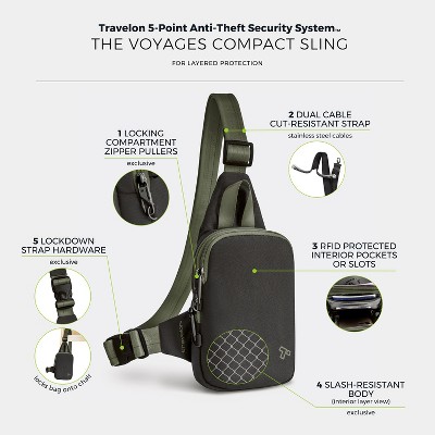 Travelon Anti-Theft The Voyages Compact Sling - Black — фото 3