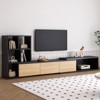 KTMBDW TV Stand, Entertainment Center with Storage Cabinet and 3 Tier Bookshelves, Sliding Tabletop, Extendable Media Console Table for Living Room - 2 of 4