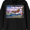 Godzilla Classic Mothra with Cherry Blossom Tree and River Adult Black Hoodie - 2 of 3