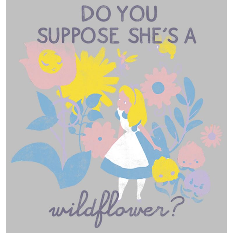 Women's Alice in Wonderland Do You Suppose She's a Wildflower? T-Shirt, 2 of 5