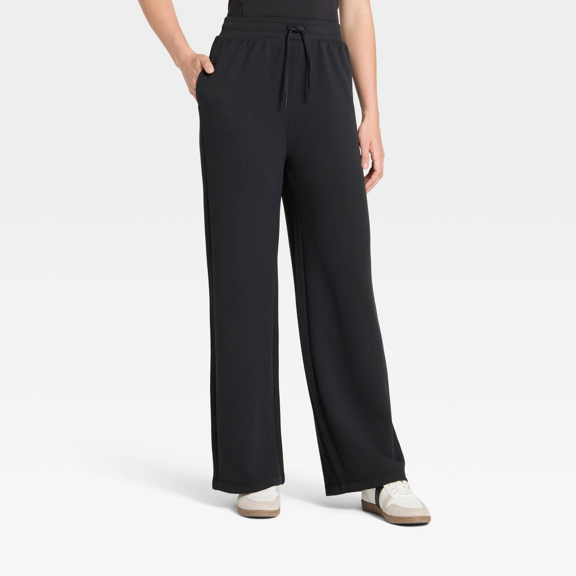Women's Airy Sleek Ribbed Wide Leg Sweatpants - All In Motion™