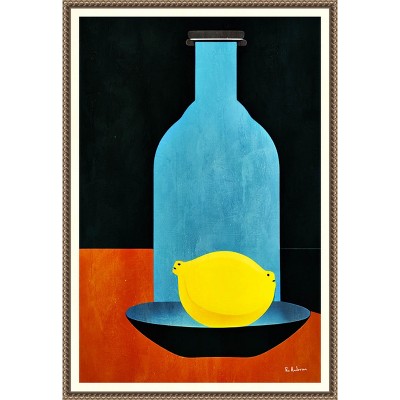 Amanti Art Bottle With Lonesome Lemon by Bo Anderson Canvas Wall Art Print Framed 16 x 23-in.
