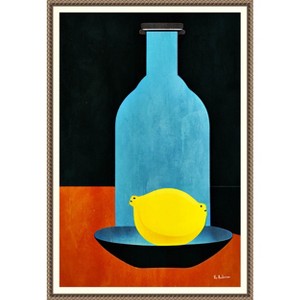 Amanti Art Bottle With Lonesome Lemon by Bo Anderson Canvas Wall Art Print Framed 16 x 23-in. - 1 of 4