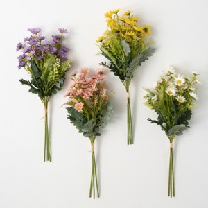19.5"H Sullivans Cheery-Colored Daisy Bushes Set of 4, Multicolored - 1 of 2