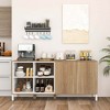 Costway 63" Buffet Sideboard Kitchen Storage Cabinet with 4 Compartments Adjustable Shelf - image 2 of 4