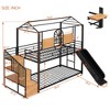 Twin Over Twin Metal Bunk Bed, Metal Housebed with Slide and Storage Stair, Black with Black Slide - image 4 of 4