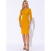 INSPIRE CHIC Women's 3/4 Sleeve Split Neck Wear to Work Business Sheath Dresses - 4 of 4