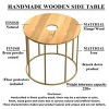 Syemin End Tables Orb Side End Table, Design Accent Table with Open Frame,  Modern Bedside Table Sofa Couch Table, Round Nighstand, Brown, 19"*19"*18" - 4 of 4