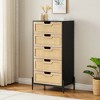 5 Drawer Dresser,  Solid Metal Legs, Farmhouse Tall Dresser with Wood Top for Bedroom, Living Room, Entryway, - 2 of 4
