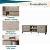 Homhougo Mid Century Modern TV Stand for 75-Inch TV, Rustic Grey Wooden Entertainment Center with 4 Drawers Grey - 3 of 4
