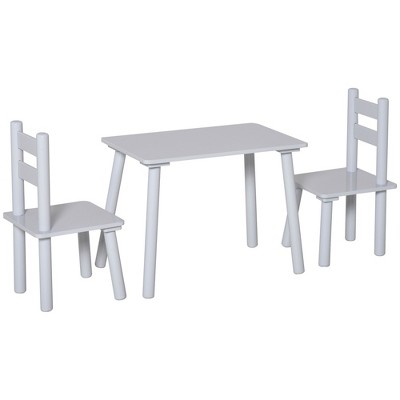 Qaba Kids Wooden Table and Chair Activity Set for Arts, Crafts, Dinning, and Reading for Toddlers Age 2 to 5