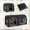 Munora 39" Portable Dual Compartment Pet Carrier with Divider, Soft Cushions & Storage Bag, Black - 3 of 4