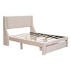 CAVINAS Full/Queen Size Velvet Upholstered Platform Bed Frame with Big Storage Drawer,No Box Spring Needed - 3 of 4
