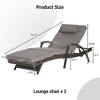TiramisuBest 2-Piece Outdoor Wicker Long Reclining Lounge Chair Set, 150° Adjustable Recliner for Beach/Poolside/Garden (Light Gray) - 4 of 4