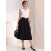 Allegra K Women's Elegant Chiffon V Neck Sleeveless Work Pleated Blouse - 4 of 4