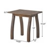 INFURNIC Patio End Tables Acacia Wood Outdoor Accent Table with Slatted Design for Stylish Outdoors, Grey, 19"*15"*19.25" - 2 of 4