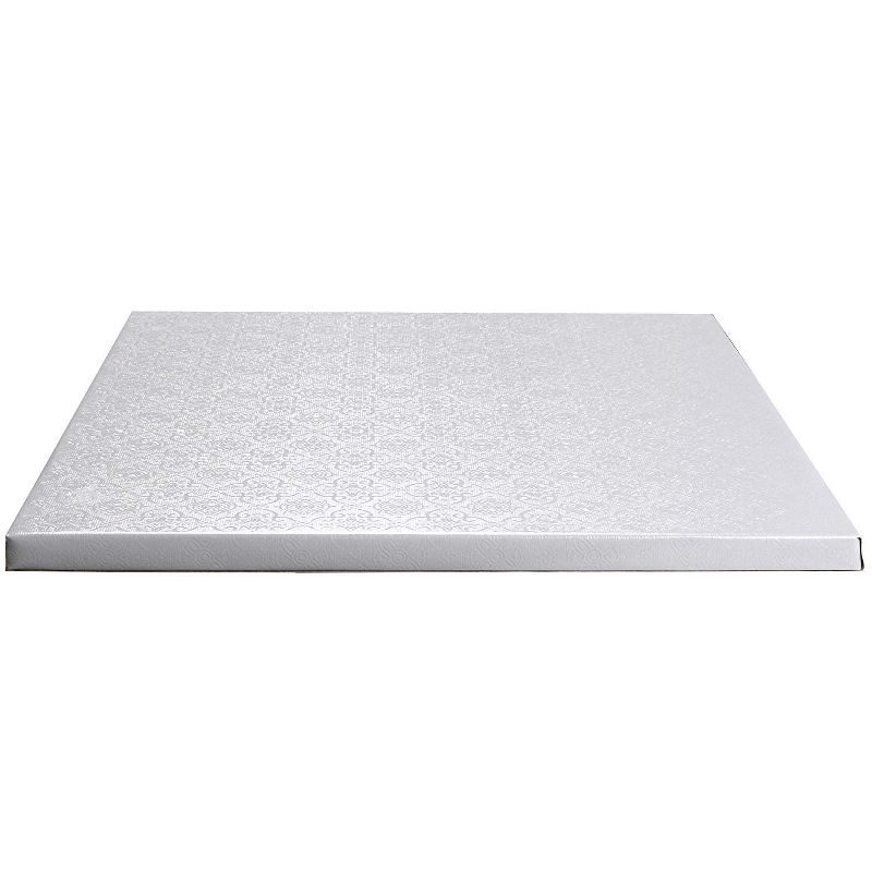 O'Creme White Square Cake Pastry Drum Board 1/2 Inch Thick, 18 Inch x 18 Inch - Pack of 5, 1 of 5