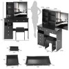 JUJABU 37" Middle Size Vanity Table with Left Drawer, Cushioned Stool, Extra-Large Sliding Mirror, Multi-Layer Storage - Black - 4 of 4