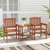 Tangkula 3 PCS Patio Bistro Table and Chairs Set w/ Umbrella Hole for Garden Poolside - 3 of 4