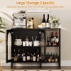 Storage Cabinet, Modern Buffet Cabinet with Glass Doors, Coffee Bar Cabinet with 2 Open Storage Shelves and Metal Handle - 4 of 4