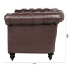 NicBex 84.65" Chesterfield Sofa with Rolled Arm, Modern PU Leather 3 Seater Sofa Couch, Upholstered Vintage Couch for Living Room - 4 of 4