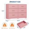 Modern drawer dresser with 6 drawers, solid structure, deep drawers, with anti-tip device, suitable for home, office, living room - 2 of 4