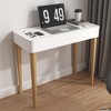 GlasFlength Makeup Vanity Table, Vanity Mirror Wood Legs and Flip Up High Definition Mirror, Girls Women Bedroom, White 32.91"*15.75"*29.53" - 4 of 4