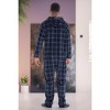 ADR Men's Plush Fleece One Piece Hooded Footed Zipper Pajamas Set, Soft Adult Jumpsuit PJs with Hood - 3 of 4