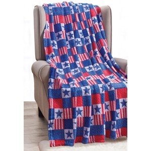 Extra Cozy and Comfy Microplush Throw Blanket (50"x60") - Patriotic - 1 of 3